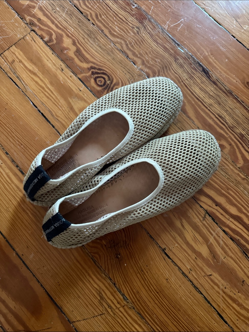 Naguisa green mesh Slip-On Flats